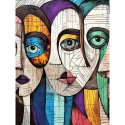  Obraz na płótnie 40x60 cm Twarze Abstrakcja
