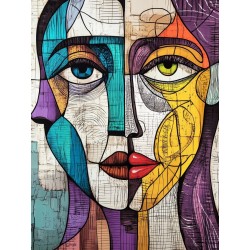  Obraz na płótnie 40x60 cm Twarze Abstrakcja