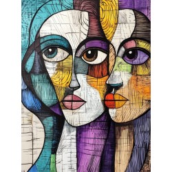  Obraz na płótnie 40x60 cm Twarze Abstrakcja