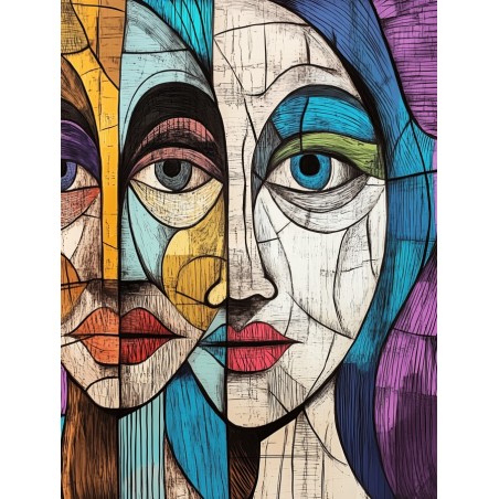  Obraz na płótnie 40x60 cm Twarze Abstrakcja