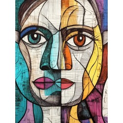  Obraz na płótnie 40x60 cm Twarze Abstrakcja