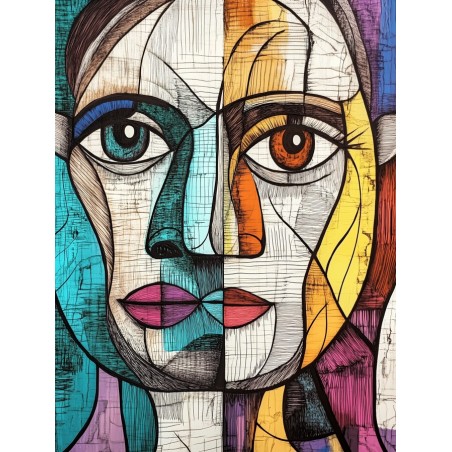  Obraz na płótnie 40x60 cm Twarze Abstrakcja