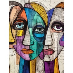  Obraz na płótnie 40x60 cm Twarze Abstrakcja