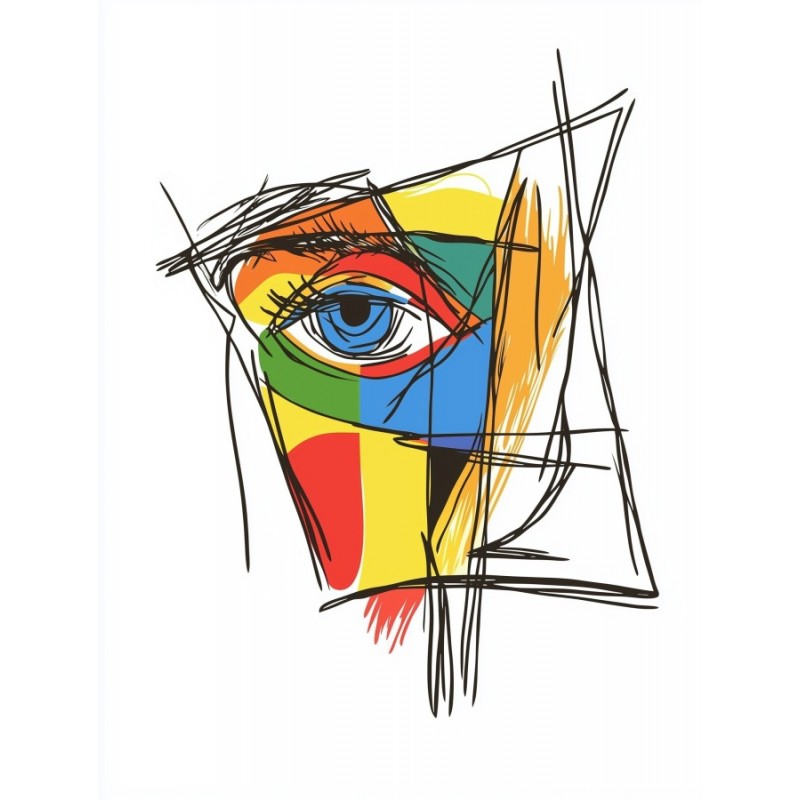  Obraz na płótnie 40x60 cm Twarz Abstrakcja