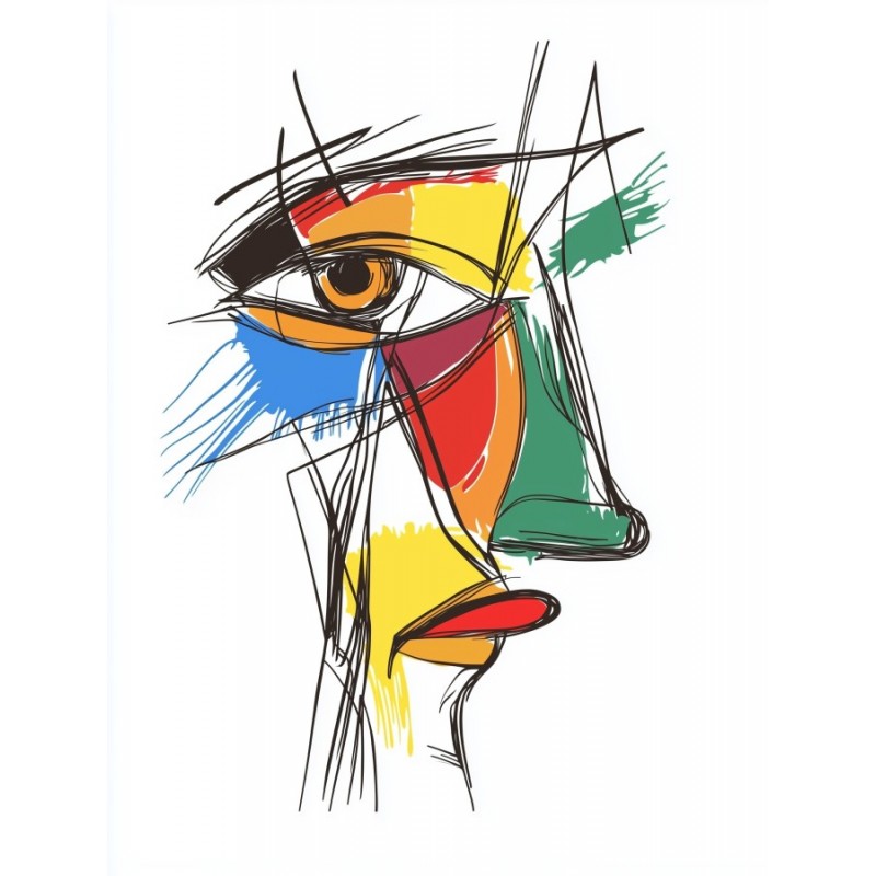  Obraz na płótnie 40x60 cm Twarz Abstrakcja