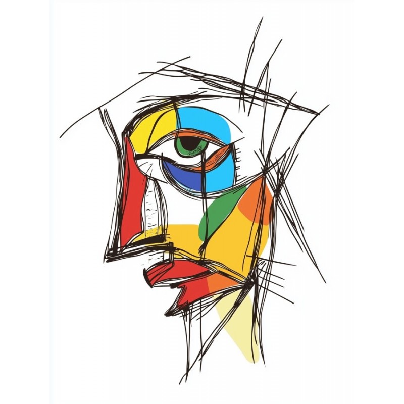  Obraz na płótnie 40x60 cm Twarz Abstrakcja