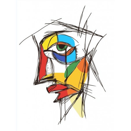  Obraz na płótnie 40x60 cm Twarz Abstrakcja