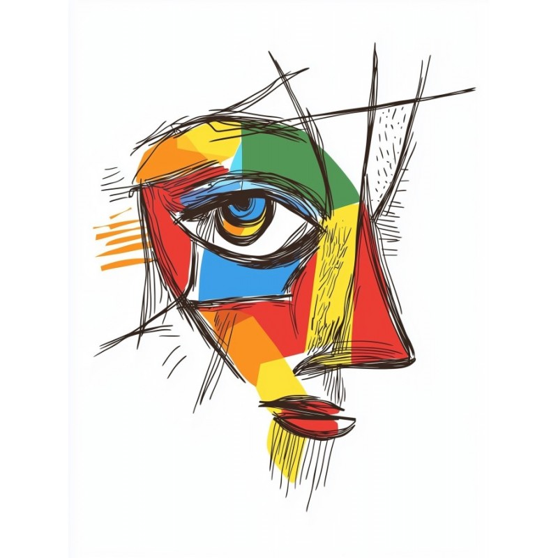  Obraz na płótnie 40x60 cm Twarz Abstrakcja