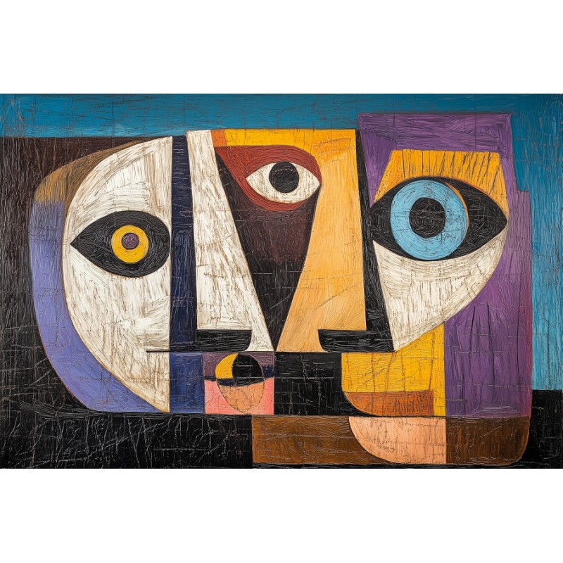  Obraz na płótnie 45x60 cm Twarze Abstrakcja
