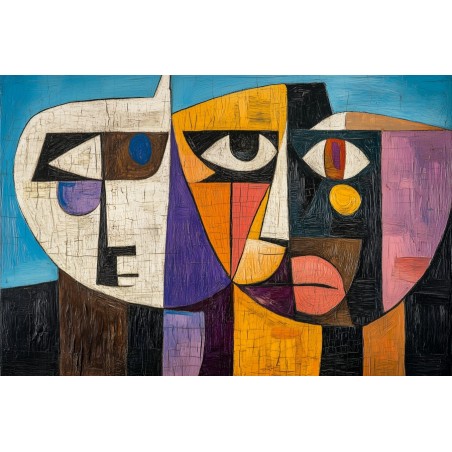  Obraz na płótnie 45x60 cm Twarze Abstrakcja
