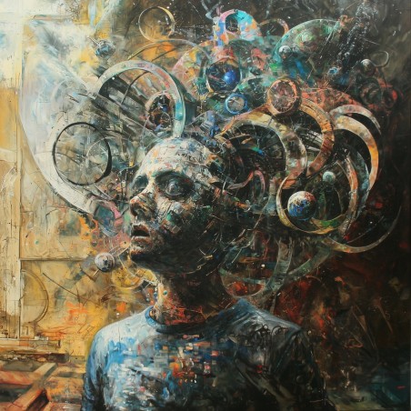  Obraz na płótnie 60x60 cm Twarze Abstrakcja