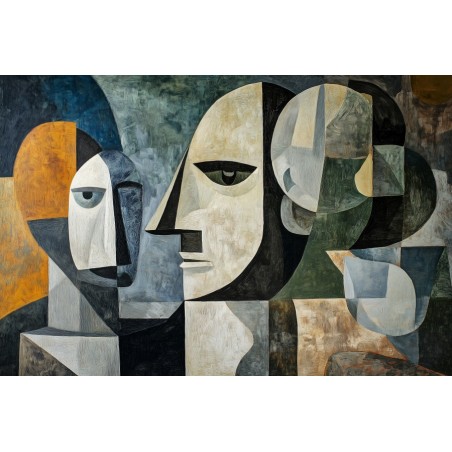  Obraz na płótnie 45x60 cm Kamienne Twarze Abstrakcja