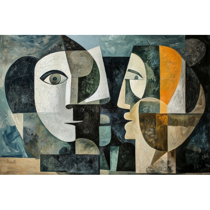  Obraz na płótnie 45x60 cm Kamienne Twarze Abstrakcja