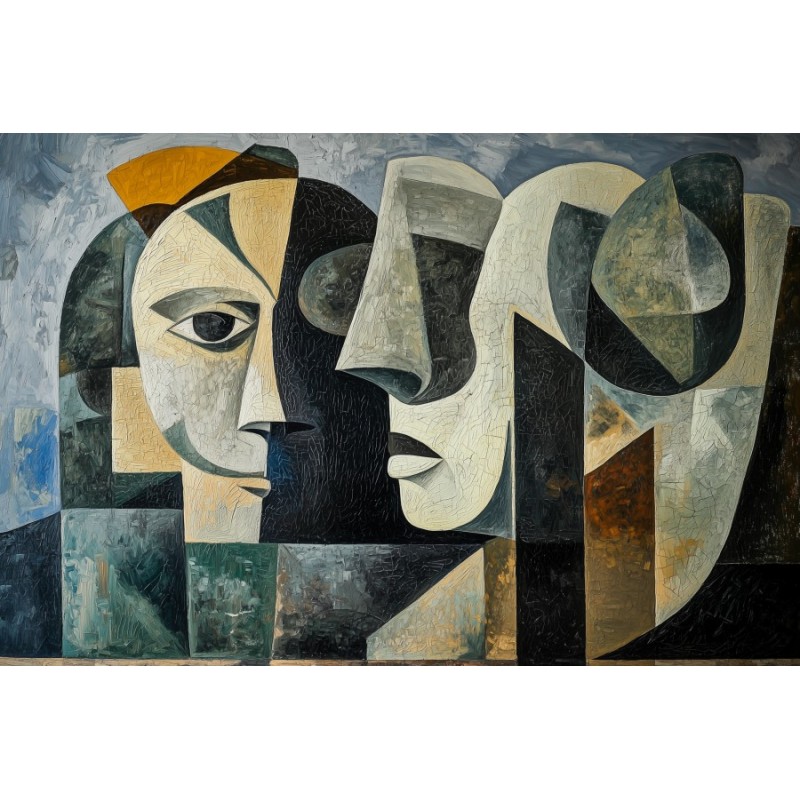  Obraz na płótnie 45x60 cm Kamienne Twarze Abstrakcja
