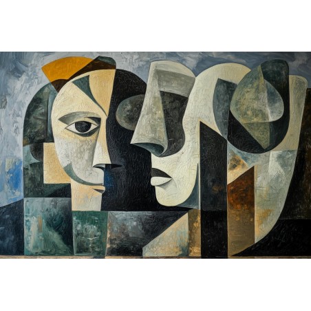 Obraz na płótnie 45x60 cm Kamienne Twarze Abstrakcja