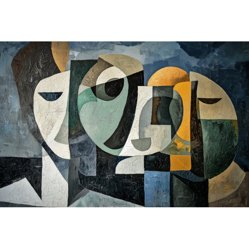  Obraz na płótnie 45x60 cm Kamienne Twarze Abstrakcja