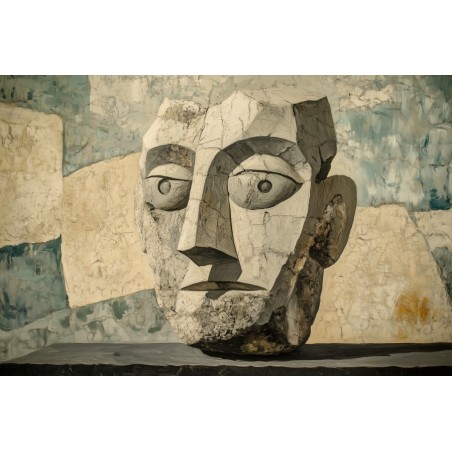  Obraz na płótnie 45x60 cm Kamienna Twarz Abstrakcja