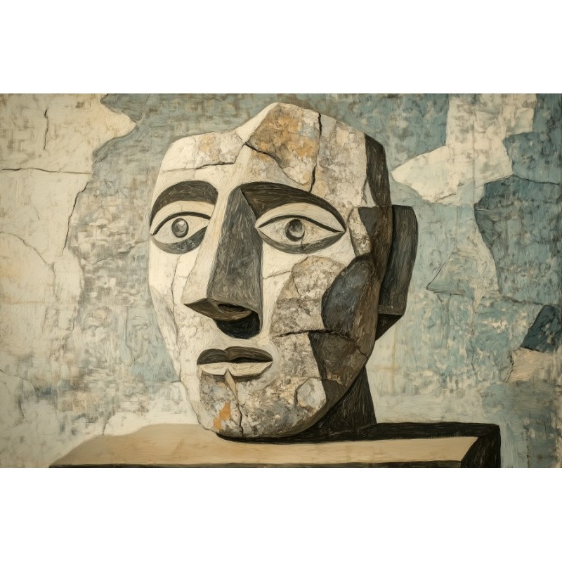  Obraz na płótnie 45x60 cm Kamienna Twarz Abstrakcja