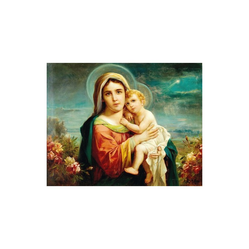  Obraz na płótnie 50x40cm Hans Zatzka Madonna z dzieciątkiem