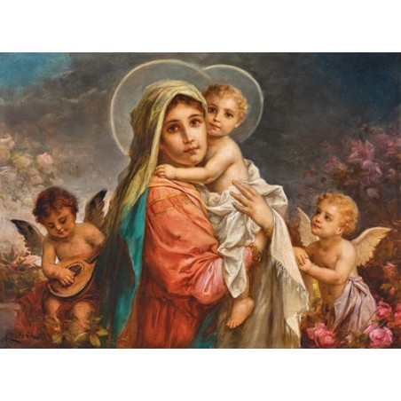  Obraz na płótnie 50x35cm Hans Zatzka Madonna z dzieciątkiem