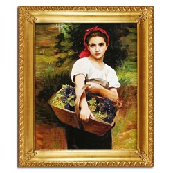  Obraz olejny ręcznie malowany 53x64cm William Adolphe Bouguereau Powrót z winobrania