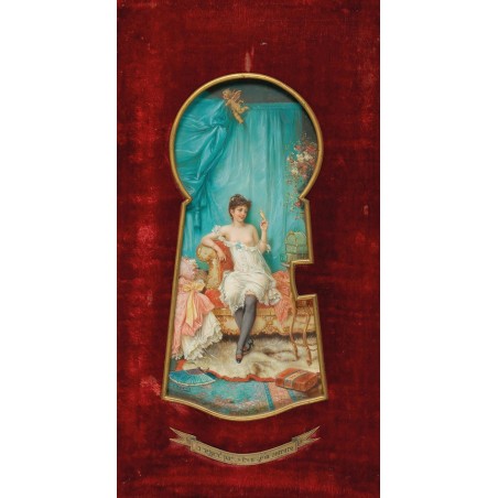  Obraz na płótnie 50x90cm Hans Zatzka Przez dziurkę od klucza