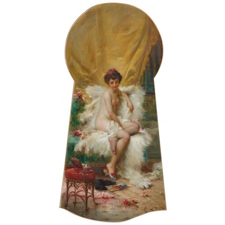  Obraz na płótnie 50x100cm Hans Zatzka Przez dziurkę od klucza