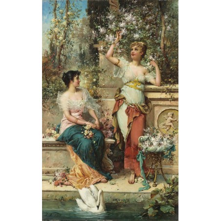  Obraz na płótnie 50x80cm Hans Zatzka Dwie panie w parku