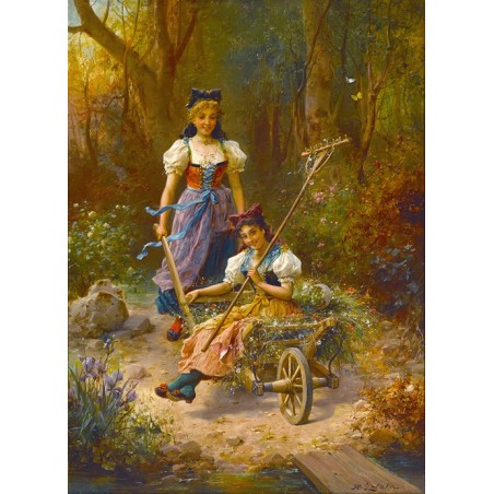  Obraz na płótnie 50x70cm Hans Zatzka Zabawna przejażdżka