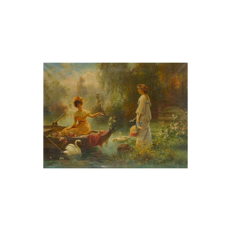  Obraz na płótnie 50x35cm Hans Zatzka List zza stawu