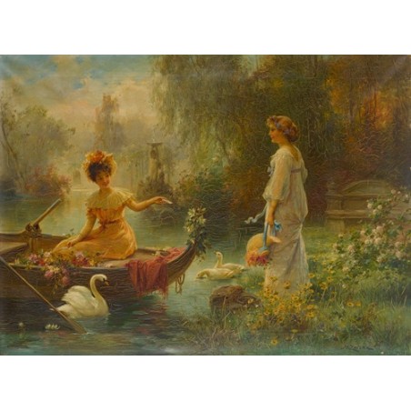  Obraz na płótnie 50x35cm Hans Zatzka List zza stawu