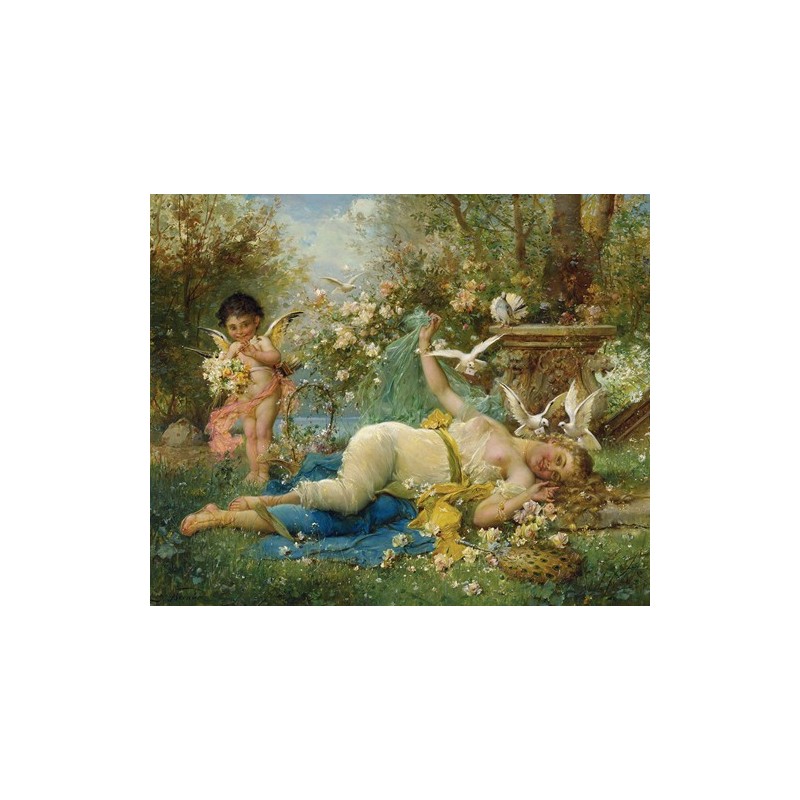 Obraz na płótnie 50x40cm Hans Zatzka Wenus i Kupidyn