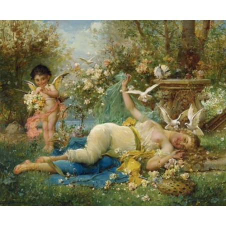  Obraz na płótnie 50x40cm Hans Zatzka Wenus i Kupidyn