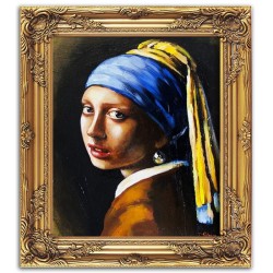  Obraz olejny ręcznie malowany na płótnie 53x64cm Jan Vermeer Dziewczyna z perłą kopia