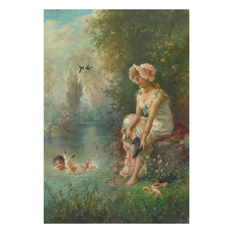  Obraz na płótnie 50x70cm Hans Zatzka Miłość nad brzegiem rzeki
