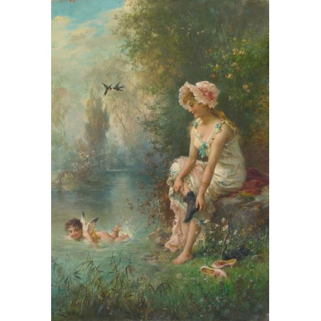  Obraz na płótnie 50x70cm Hans Zatzka Miłość nad brzegiem rzeki