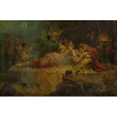  Obraz na płótnie 50x30cm Hans Zatzka Słodkie Sny