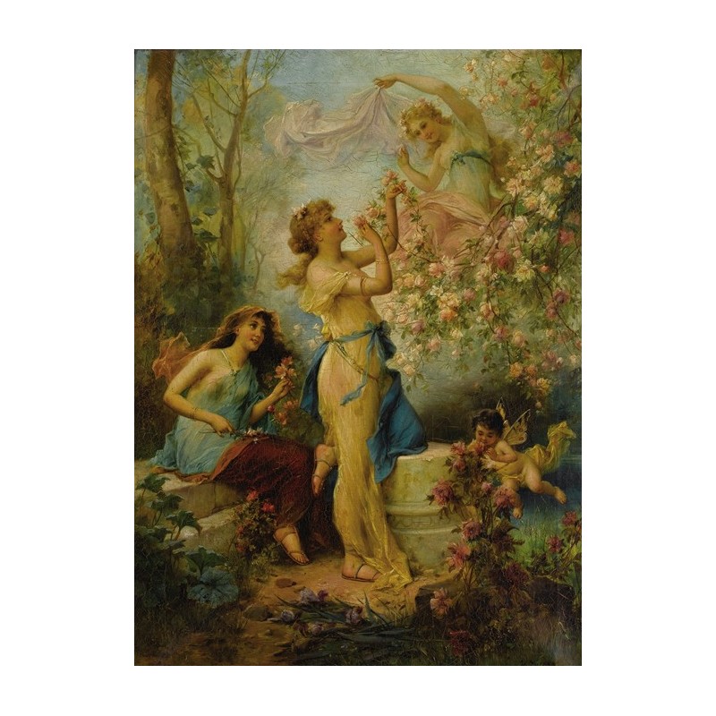  Obraz na płótnie 50x70cm Hans Zatzka Wenus z puttami i służkami