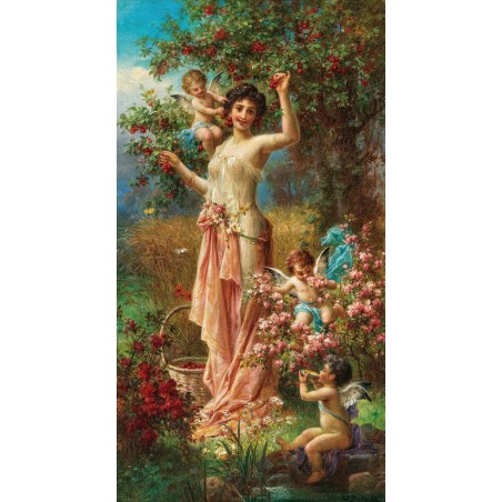  Obraz na płótnie 50x90cm Hans Zatzka Alegoria lata z posłańcami miłości