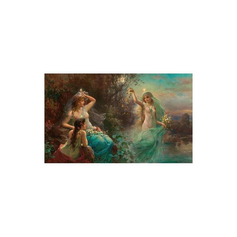  Obraz na płótnie 50x30cm Hans Zatzka Nimfy o poranku