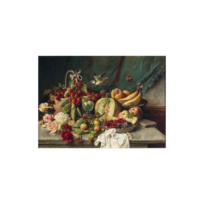  Obraz na płótnie 50x35cm Hans Zatzka Martwa natura z owocami
