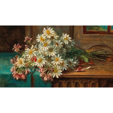  Obraz na płótnie 50x30cm Hans Zatzka Bukiet stokrotek