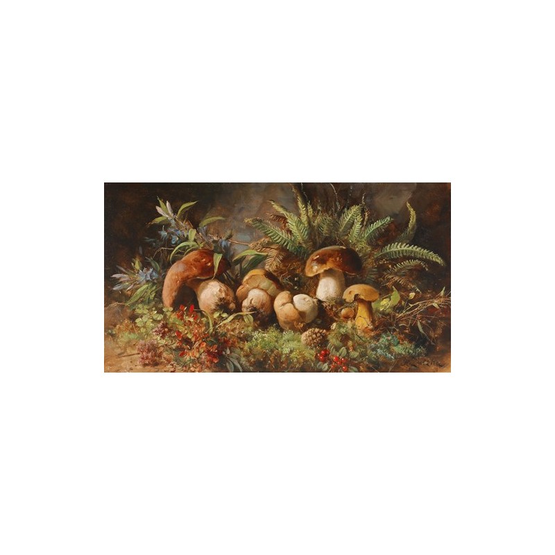 Obraz na płótnie 50x30cm Hans Zatzka Grzyby szczęścia