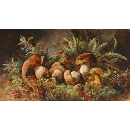  Obraz na płótnie 50x30cm Hans Zatzka Grzyby szczęścia