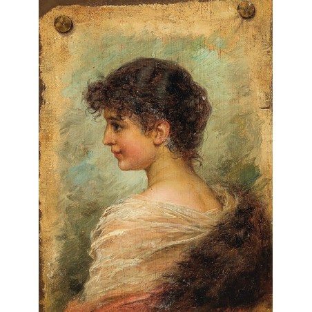  Obraz na płótnie 50x60cm Hans Zatzka Portret młodej kobiety