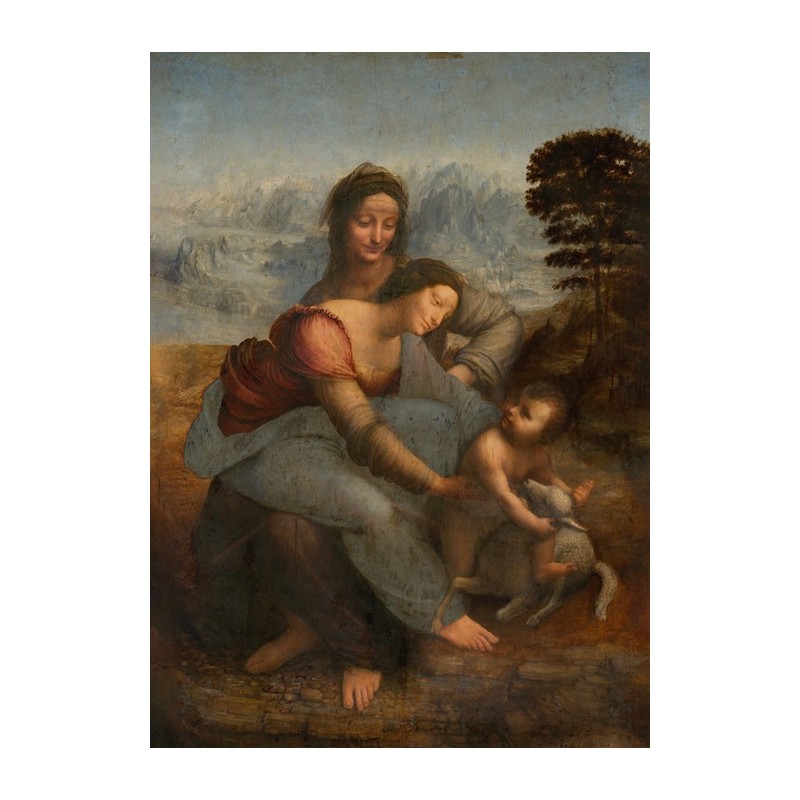  Obraz na płótnie 50x70cm Leonardo da Vinci Matka Boska z dzieciątkiem i św Anną