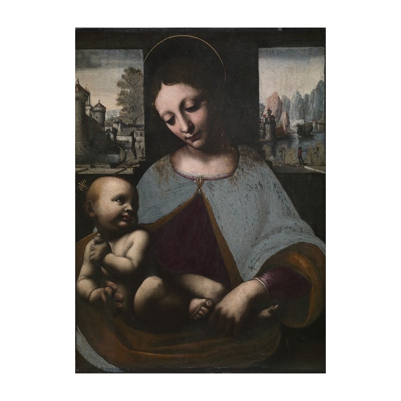  Obraz na płótnie 50x70cm Leonardo da Vinci Matka Boska z dzieciątkiem