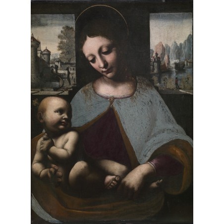  Obraz na płótnie 50x70cm Leonardo da Vinci Matka Boska z dzieciątkiem