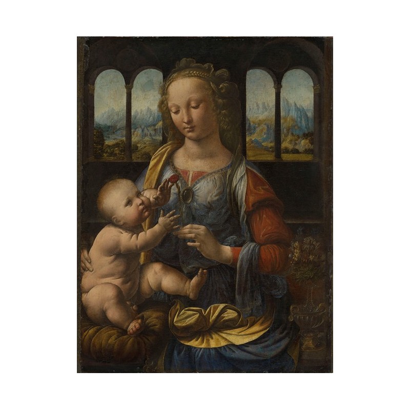  Obraz na płótnie 50x60cm Leonardo da Vinci Madonna z dzieciątkiem