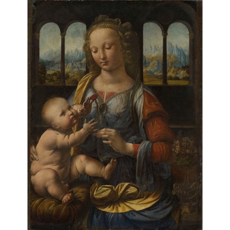  Obraz na płótnie 50x60cm Leonardo da Vinci Madonna z dzieciątkiem